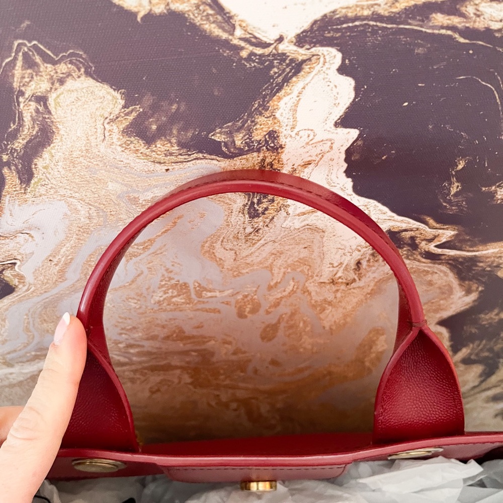 Sold! Chanel Medium Deauville Caviar Studded Red Leather Tote - Picture 13 of 15